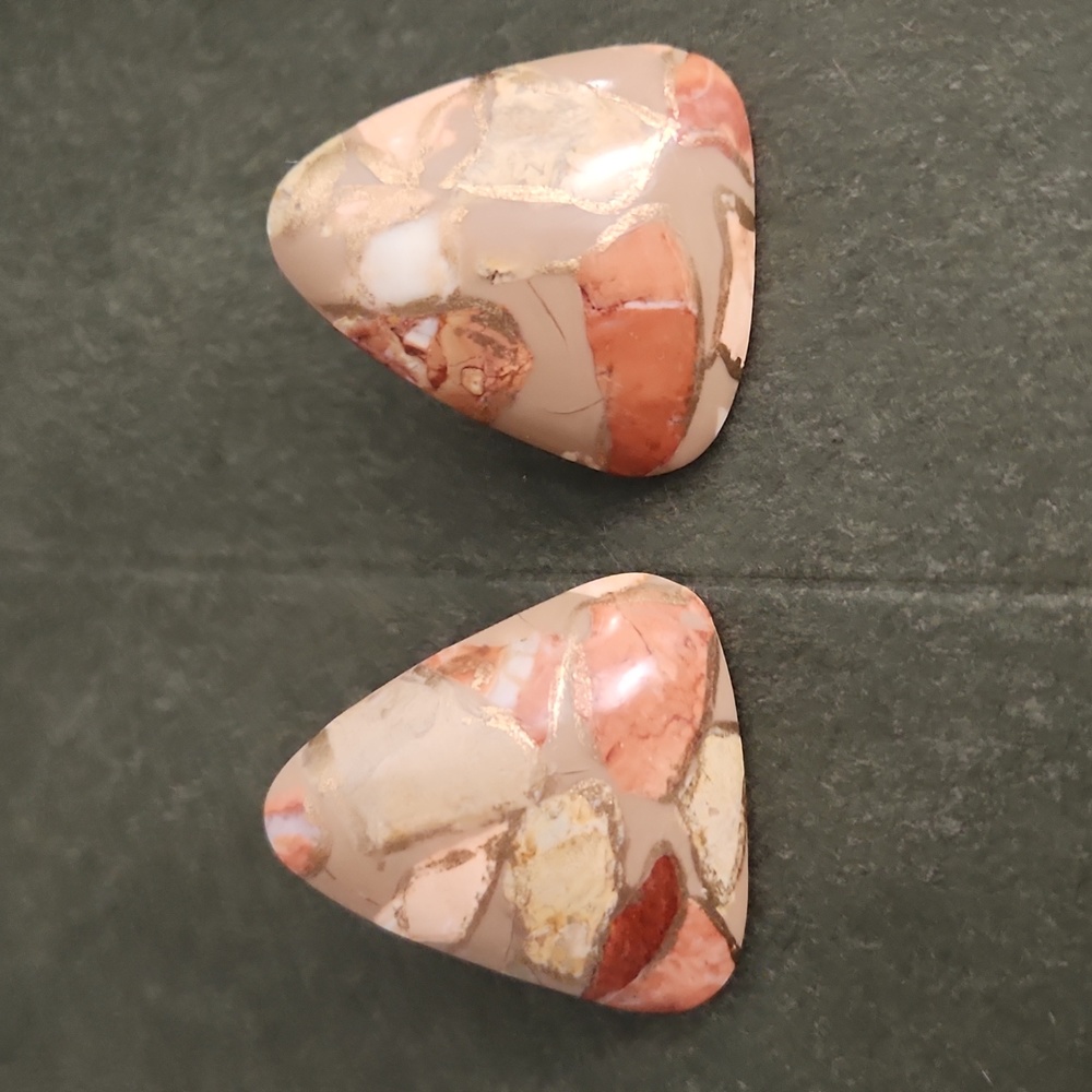 Vintage clip on earrings lucite feel. Great Fall colors